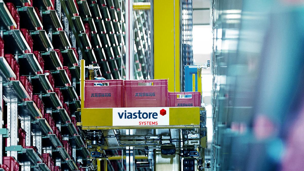 Automated tray storage from viastore at Arburg, Manufacturing Industry