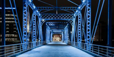 Le pont bleu magique à Grand Rapids