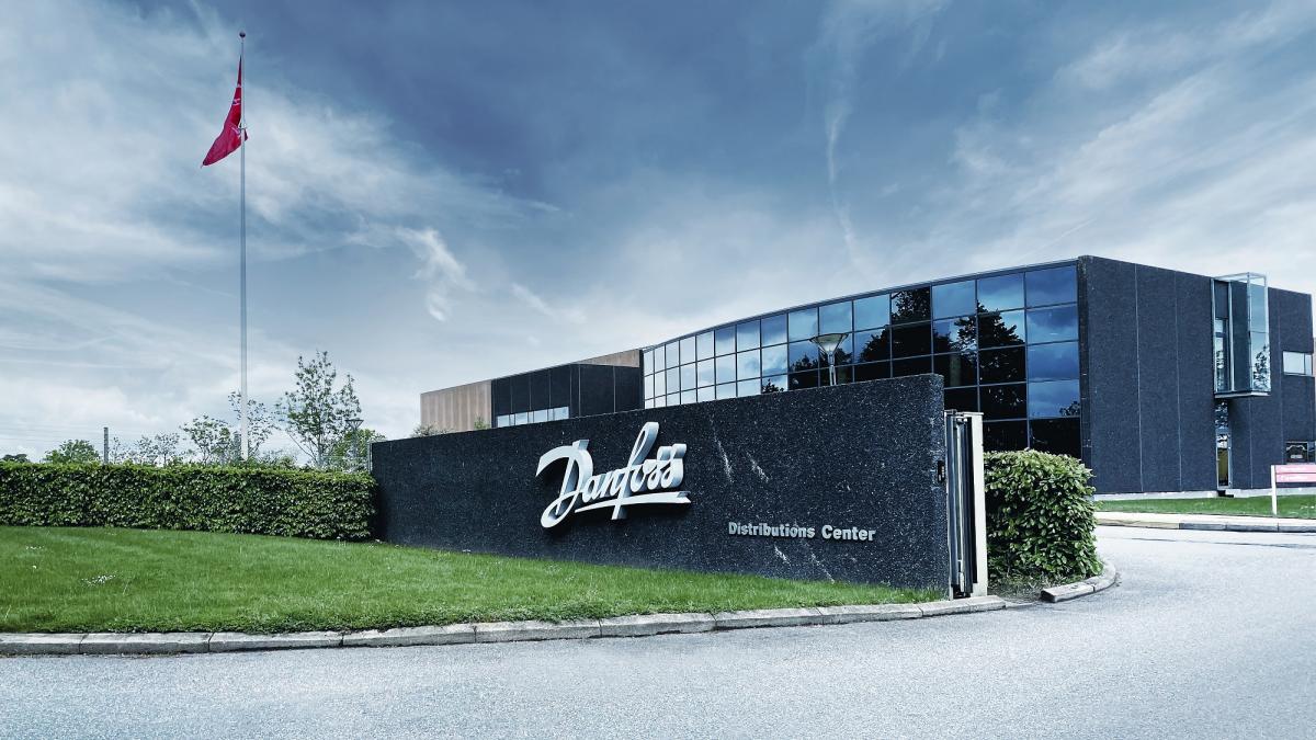 Blick zum Distributionszentrum des dänischen Unternehmens Danfoss in Rodekro