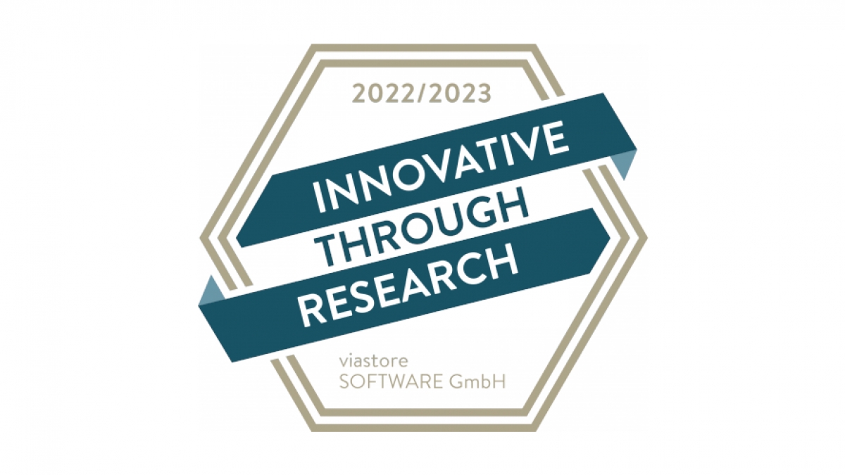 Award "Innovative through Research" 2022/2023 for viastore SOFTWARE 