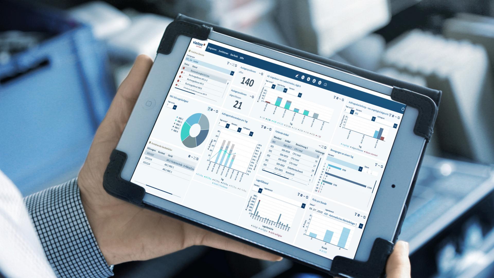 viadat Warehouse Management System Dashboard von viastore