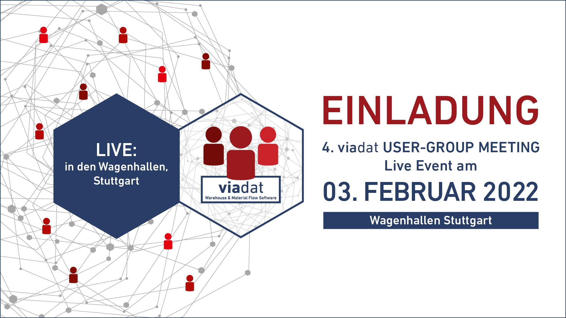 Grafik zur Einladung des 4. User-Group Meetings von viastore SOFTWARE