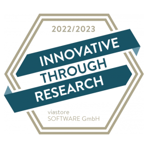 Award "Innovative through Research" 2022/2023 for viastore SOFTWARE 