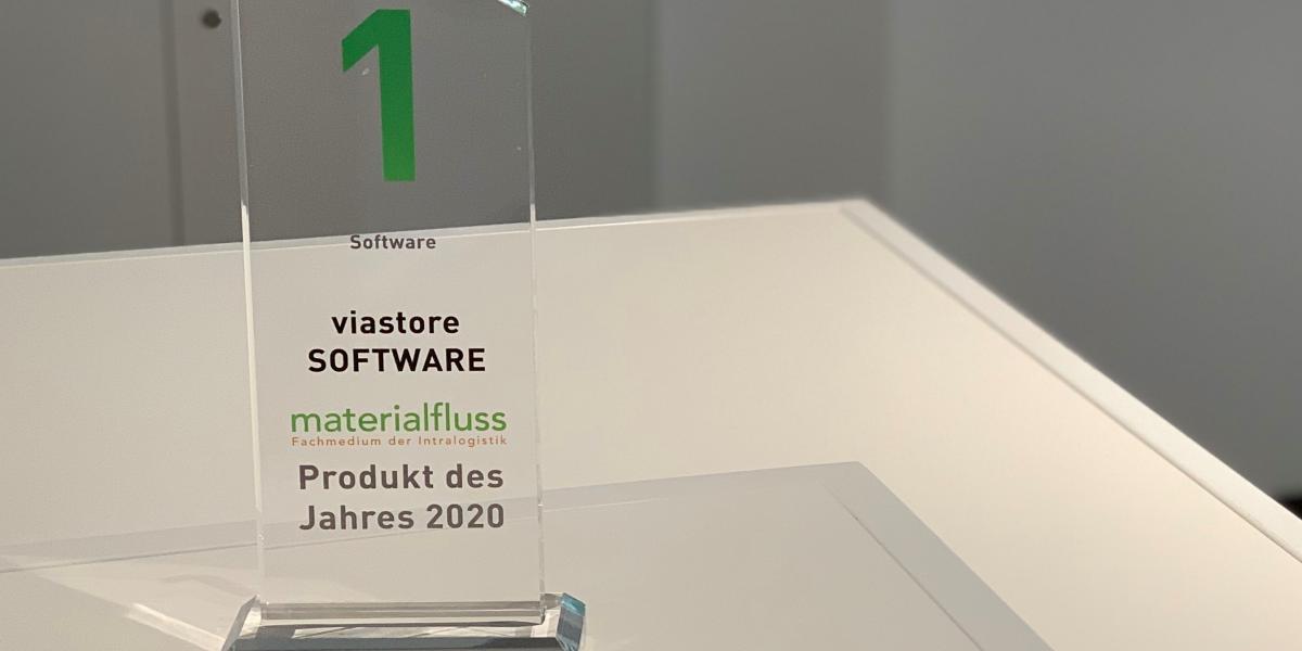 Auszeichnung materialfluss PRODUKT DES JAHRES 2020 für WMS viadat