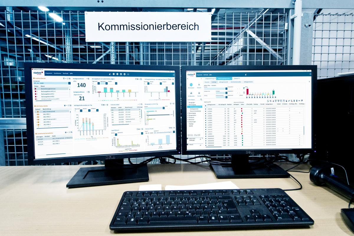 Auftragskommissionierung mit Warehouse management software viadat von viastore