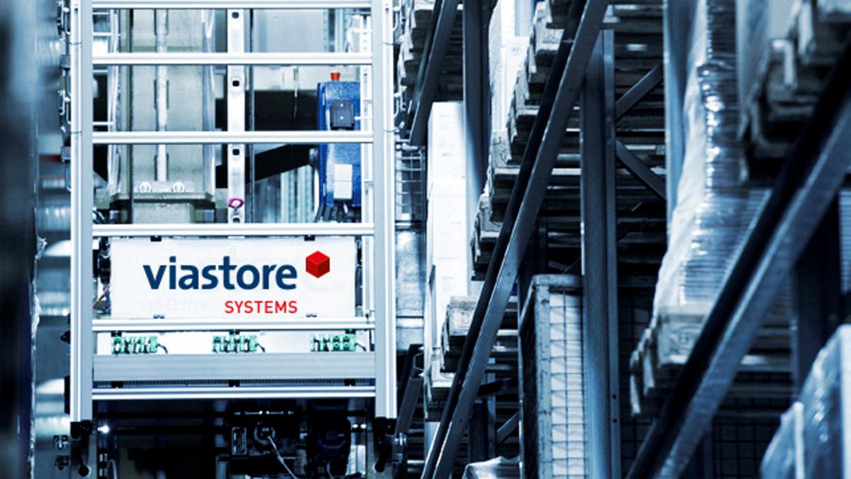 Les machines de stockage et de déstockage du viastore dans l'entrepôt de palettes d'Orochemie, Industrie chimique