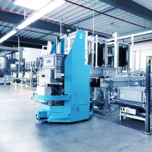 Produktionsversorgung mit fahrerlosem Transportsystem (FTS) bei Phoenix Contact Blomberg