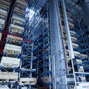 ASRS Pallet Cranes in a Warehouse