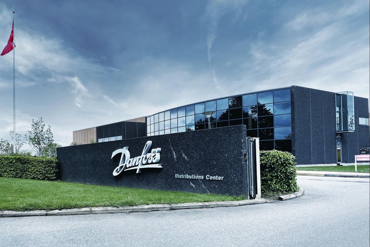 Blick zum Distributionszentrum des dänischen Unternehmens Danfoss in Rodekro